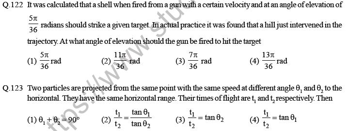 NEET Physics Kinematics MCQs Set A-16