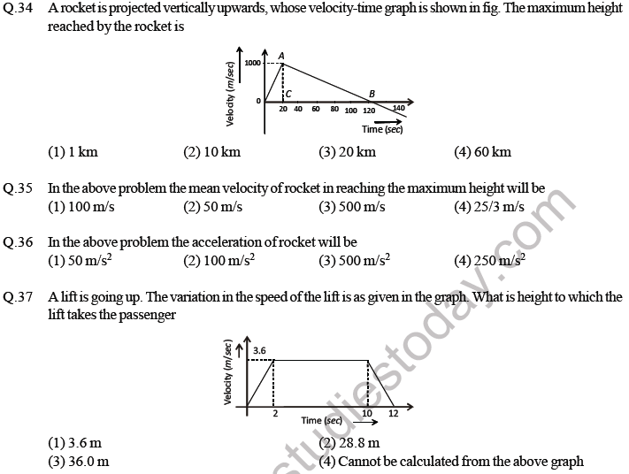 NEET Physics Kinematics MCQs Set A-4