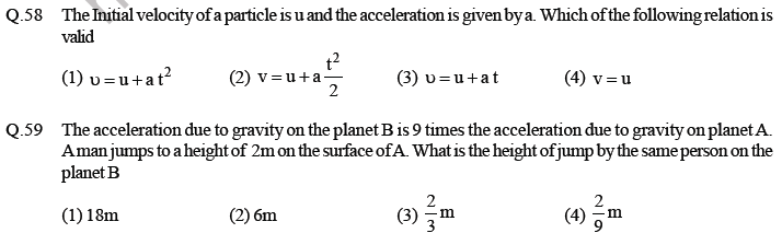 NEET Physics Kinematics MCQs Set A-8