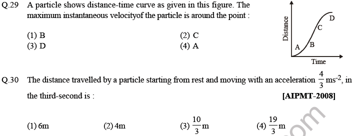 NEET Physics Kinematics MCQs Set D-2