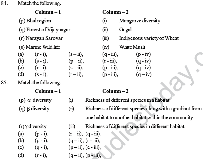 NEET UG Biology Biodiversity and its Conservation MCQs-4