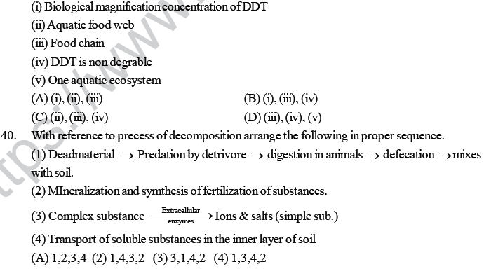 NEET UG Biology Ecosystem MCQs-3