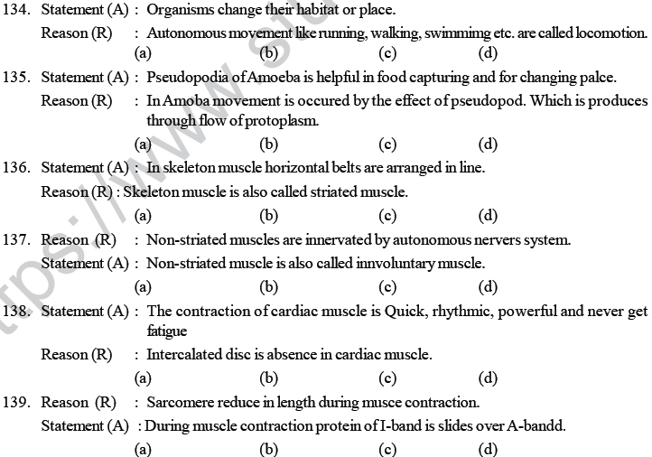 NEET UG Biology Locomotion and Movement MCQs-1