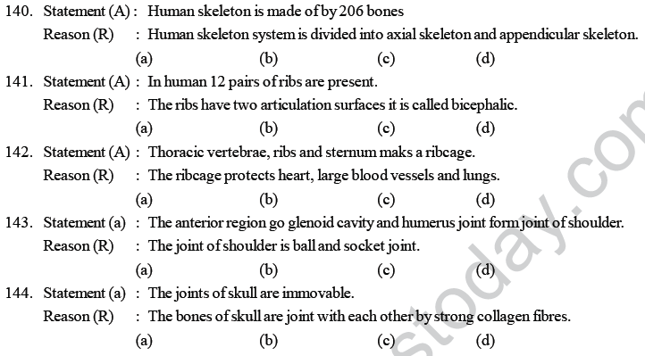 NEET UG Biology Locomotion and Movement MCQs-2