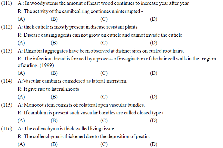 NEET UG Biology Plant Anatomy Plant Tissues MCQs