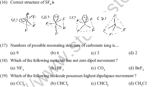 NEET UG Chemistry Chemical Bonding MCQs-