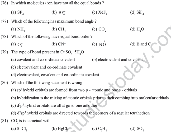 NEET UG Chemistry Chemical Bonding MCQs-11
