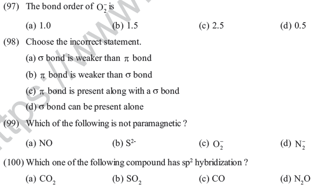 NEET UG Chemistry Chemical Bonding MCQs-15