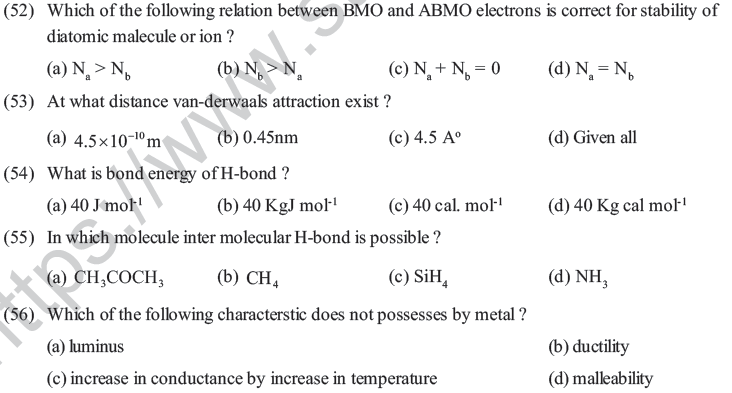 NEET UG Chemistry Chemical Bonding MCQs-7