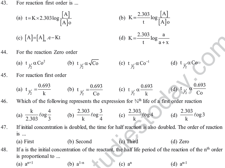 NEET UG Chemistry Chemical Kinetics MCQs-17