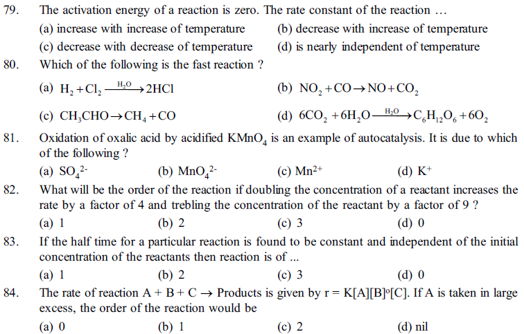 NEET UG Chemistry Chemical Kinetics MCQs-22