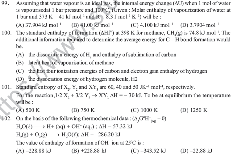 NEET UG Chemistry Chemical Thermodynamics MCQs-11
