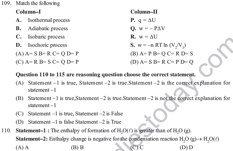 NEET UG Chemistry Chemical Thermodynamics MCQs-14