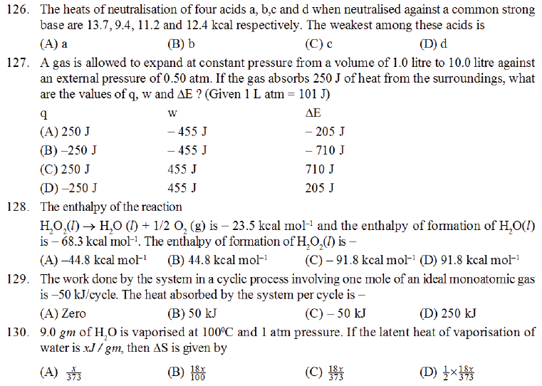 NEET UG Chemistry Chemical Thermodynamics MCQs-18