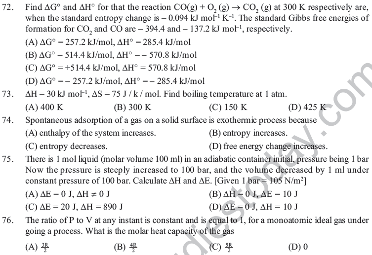 NEET UG Chemistry Chemical Thermodynamics MCQs-7