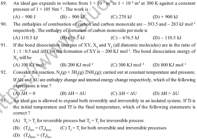 NEET UG Chemistry Chemical Thermodynamics MCQs-9