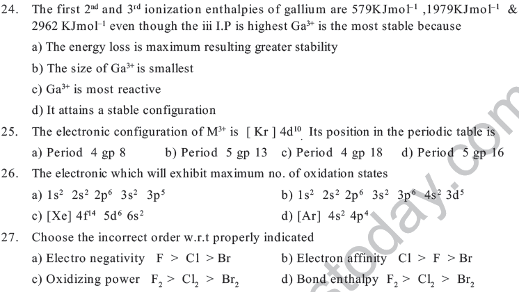 NEET UG Chemistry Classification of Elements MCQs-1