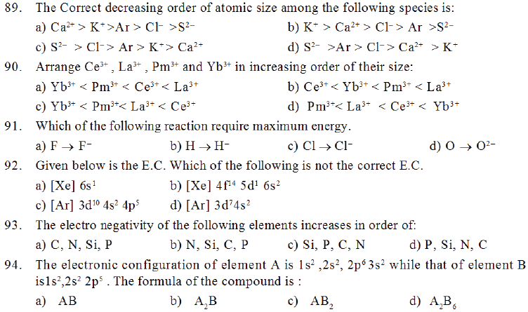 NEET UG Chemistry Classification of Elements MCQs-13