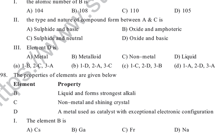 NEET UG Chemistry Classification of Elements MCQs-15