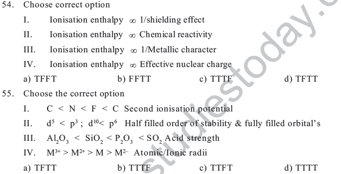 NEET UG Chemistry Classification of Elements MCQs-3