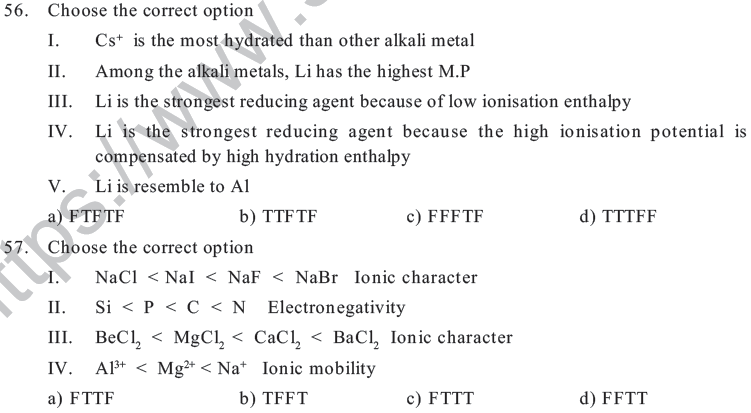 NEET UG Chemistry Classification of Elements MCQs-4