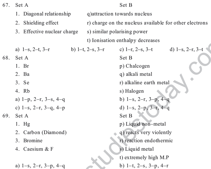 NEET UG Chemistry Classification of Elements MCQs-7