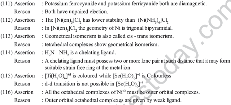 NEET UG Chemistry Coordination Compounds MCQs-14