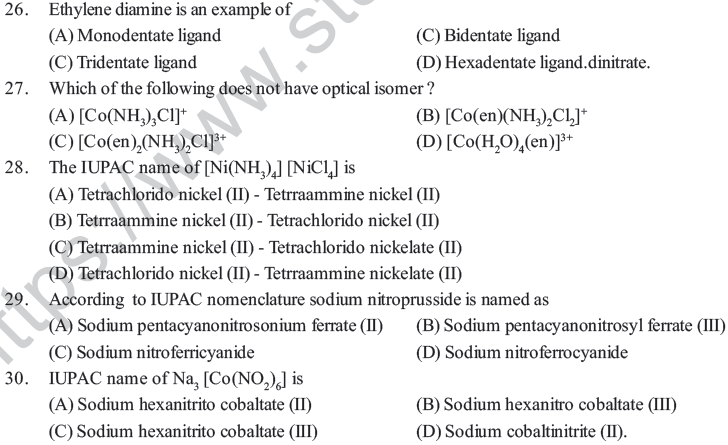 NEET UG Chemistry Coordination Compounds MCQs-2