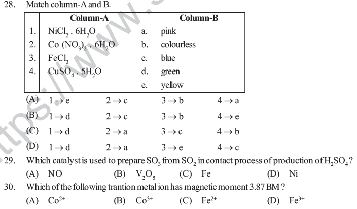 NEET UG Chemistry D and F Block Elements MCQs-3