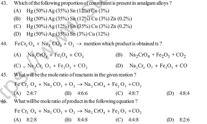NEET UG Chemistry D and F Block Elements MCQs-6