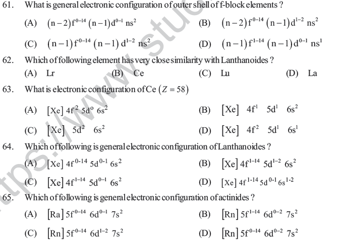 NEET UG Chemistry D and F Block Elements MCQs-9