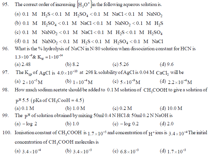 NEET UG Chemistry Equilibrium MCQs-19