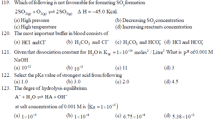 NEET UG Chemistry Equilibrium MCQs-24