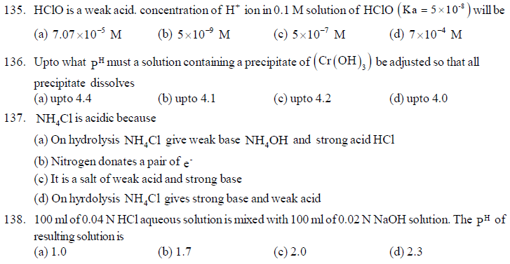 NEET UG Chemistry Equilibrium MCQs-27