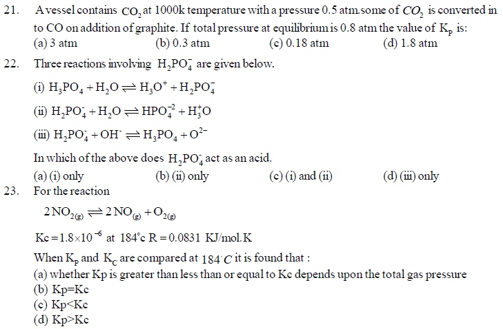 NEET UG Chemistry Equilibrium MCQs-5