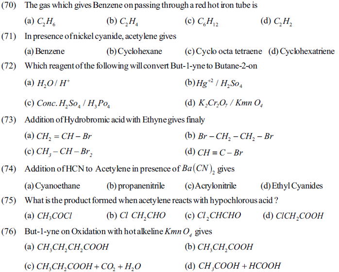 NEET UG Chemistry Hydrocarbons MCQs-12