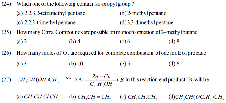 NEET UG Chemistry Hydrocarbons MCQs-3