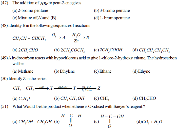 NEET UG Chemistry Hydrocarbons MCQs-7