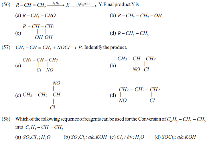 NEET UG Chemistry Hydrocarbons MCQs-9