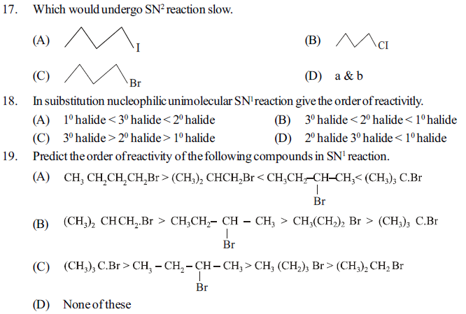 NEET UG Chemistry Organic Compounds Containing Halogens MCQs-1