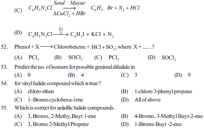 NEET UG Chemistry Organic Compounds Containing Halogens MCQs-12