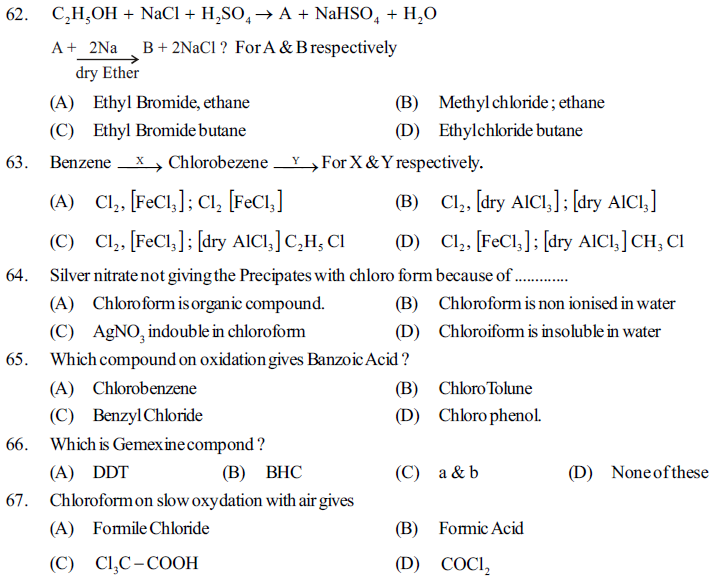 NEET UG Chemistry Organic Compounds Containing Halogens MCQs-15