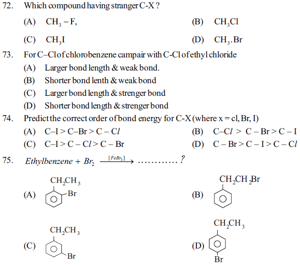 NEET UG Chemistry Organic Compounds Containing Halogens MCQs-17