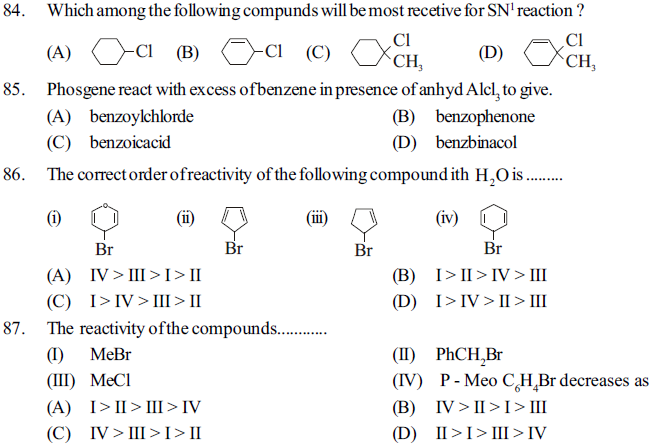 NEET UG Chemistry Organic Compounds Containing Halogens MCQs-20