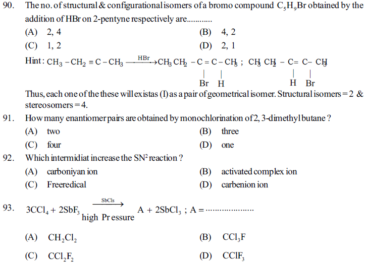 NEET UG Chemistry Organic Compounds Containing Halogens MCQs-22