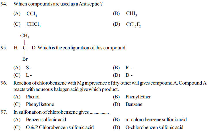 NEET UG Chemistry Organic Compounds Containing Halogens MCQs-23