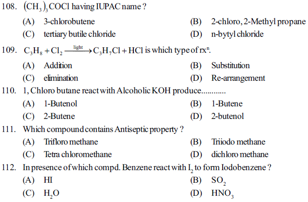 NEET UG Chemistry Organic Compounds Containing Halogens MCQs-26