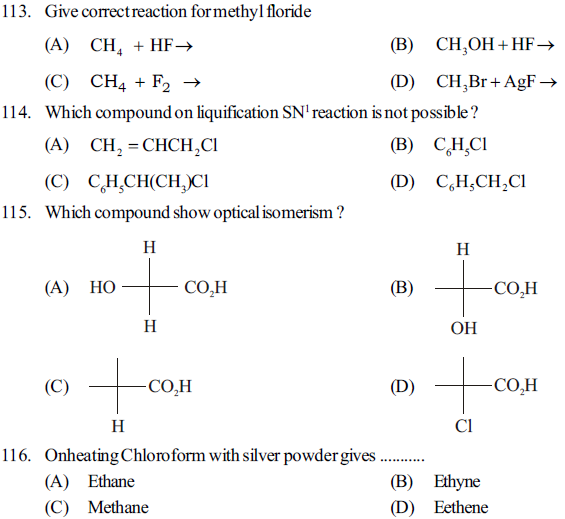 NEET UG Chemistry Organic Compounds Containing Halogens MCQs-27