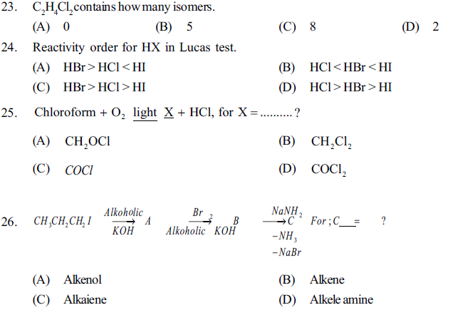 NEET UG Chemistry Organic Compounds Containing Halogens MCQs-3