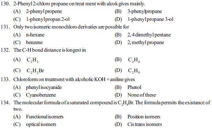 NEET UG Chemistry Organic Compounds Containing Halogens MCQs-31